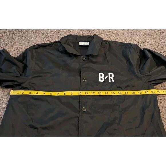 Rare Men's Bleacher Report Black Snap Button Windbreaker Jacker Size Small - Picture 4 of 6